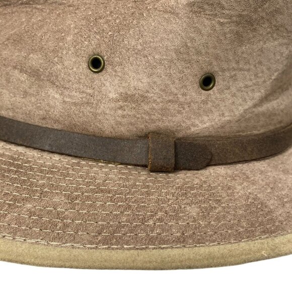 HENSCHEL Mens Outback Hat Size Large Brown Faux Suede Aussie Cowboy - Picture 3 of 13